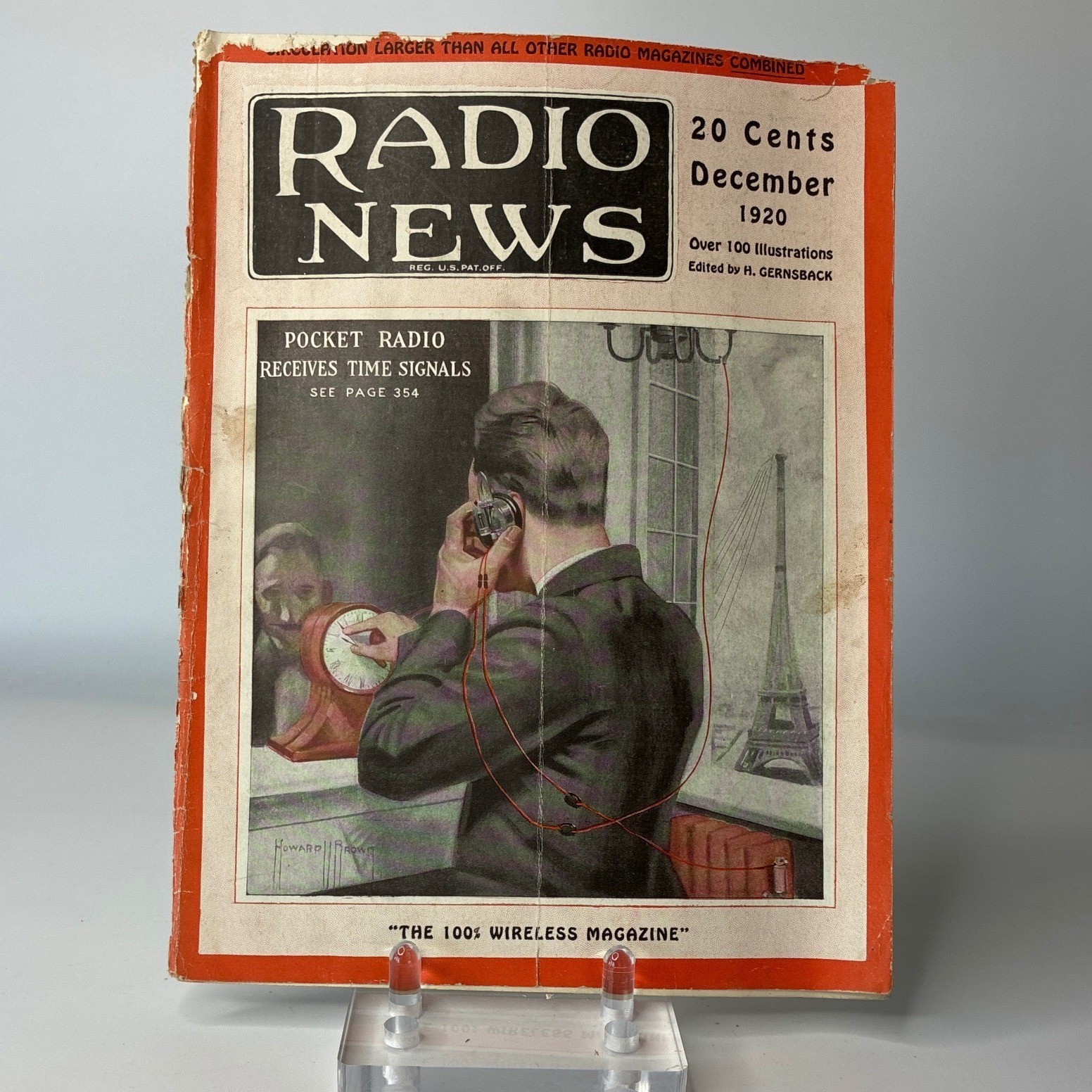 Antique 1920 Radio Amateur News Magazine Lot of 7 Hugo Gernsback Early Tech