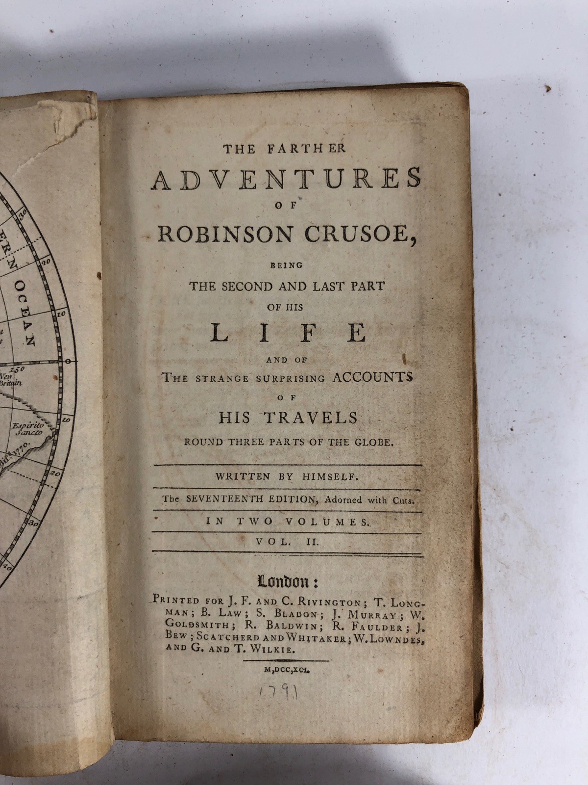Life of Robinson Crusoe in 2 Volumes 1791 HC Antique Books SEE DESCRIPTION
