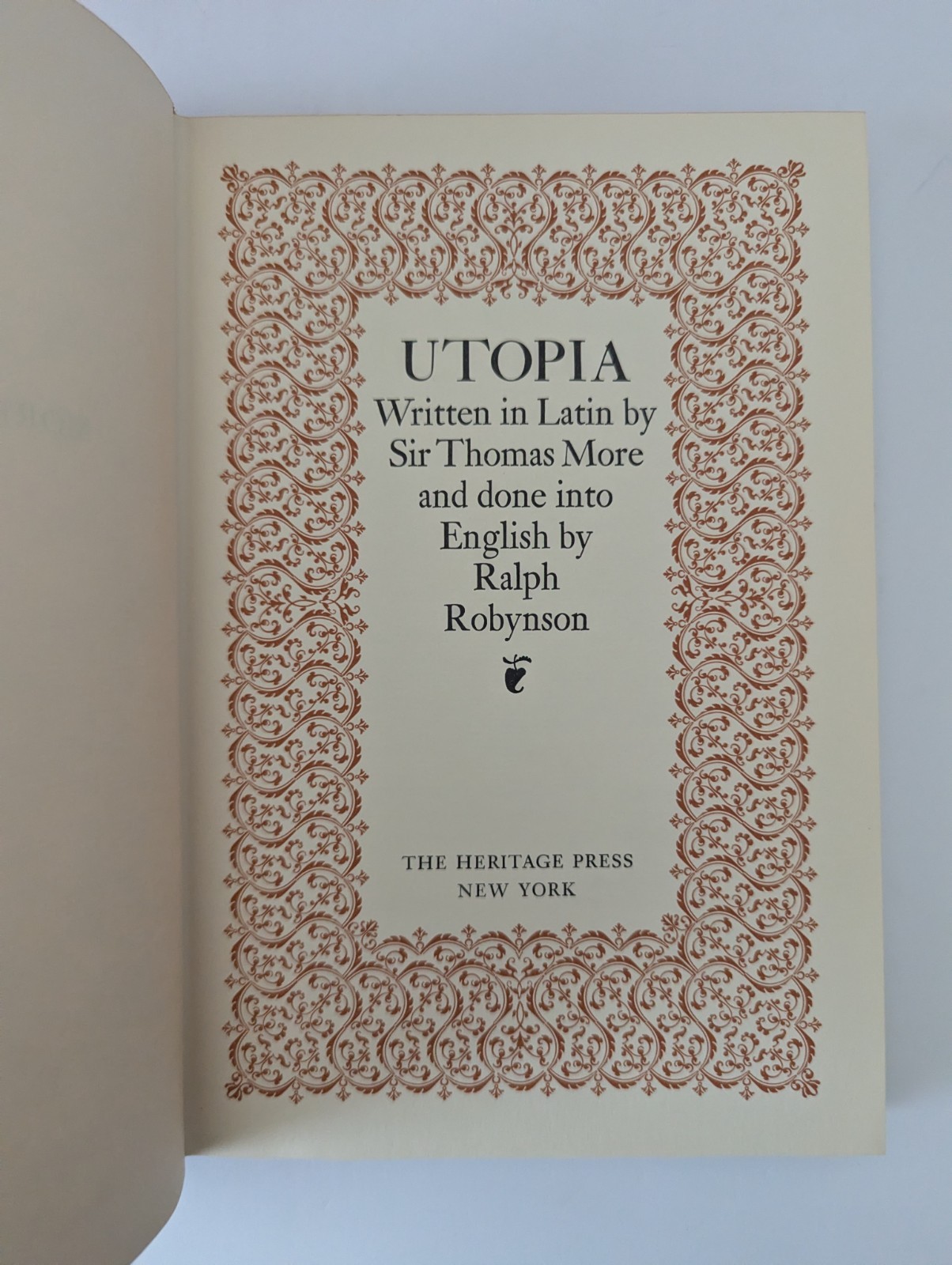 Utopia by Sir Thomas More 1935 Heritage Press Hardcover Slipcase Collectible VTG