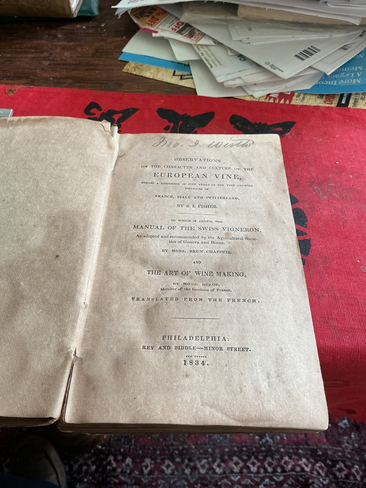 1834 FE Treatise on European Wine Making