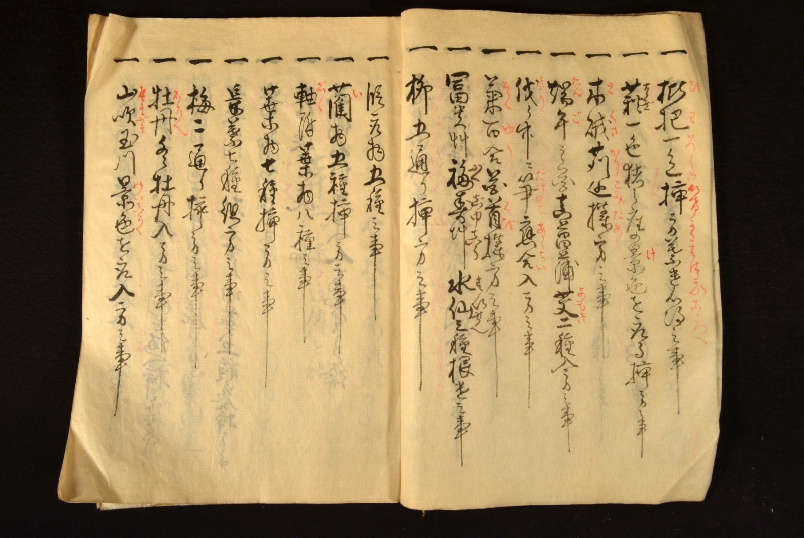 ANTIQUE 1885 HANDWRITTEN JAPANESE IKEBANA FLOWER ARRANGING BOOK / CALLIGRAPHY