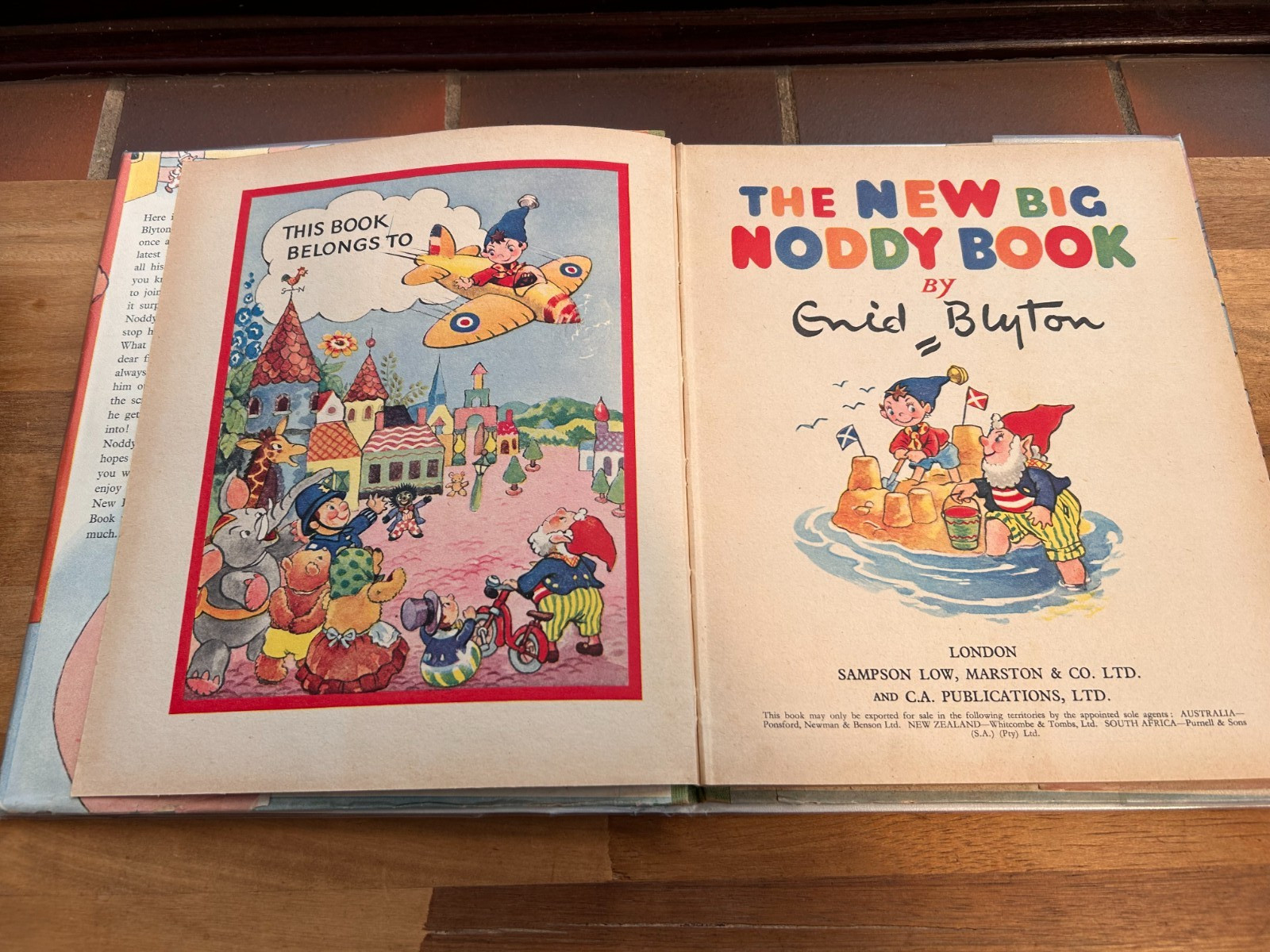 Enid Blyton’s New Big Noddy Book Hardback Sampson Low Vintage Children’s Book