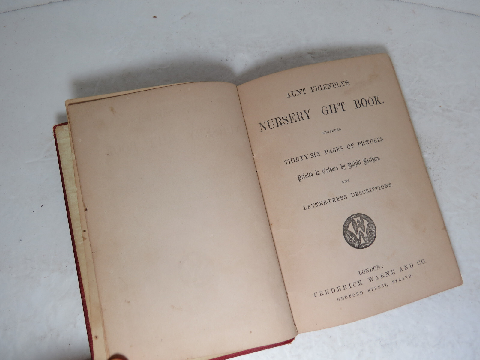Aunt Friendly’s Everlasting Nursery Gift Book 36 Plates by Dalziel Brothers 1871