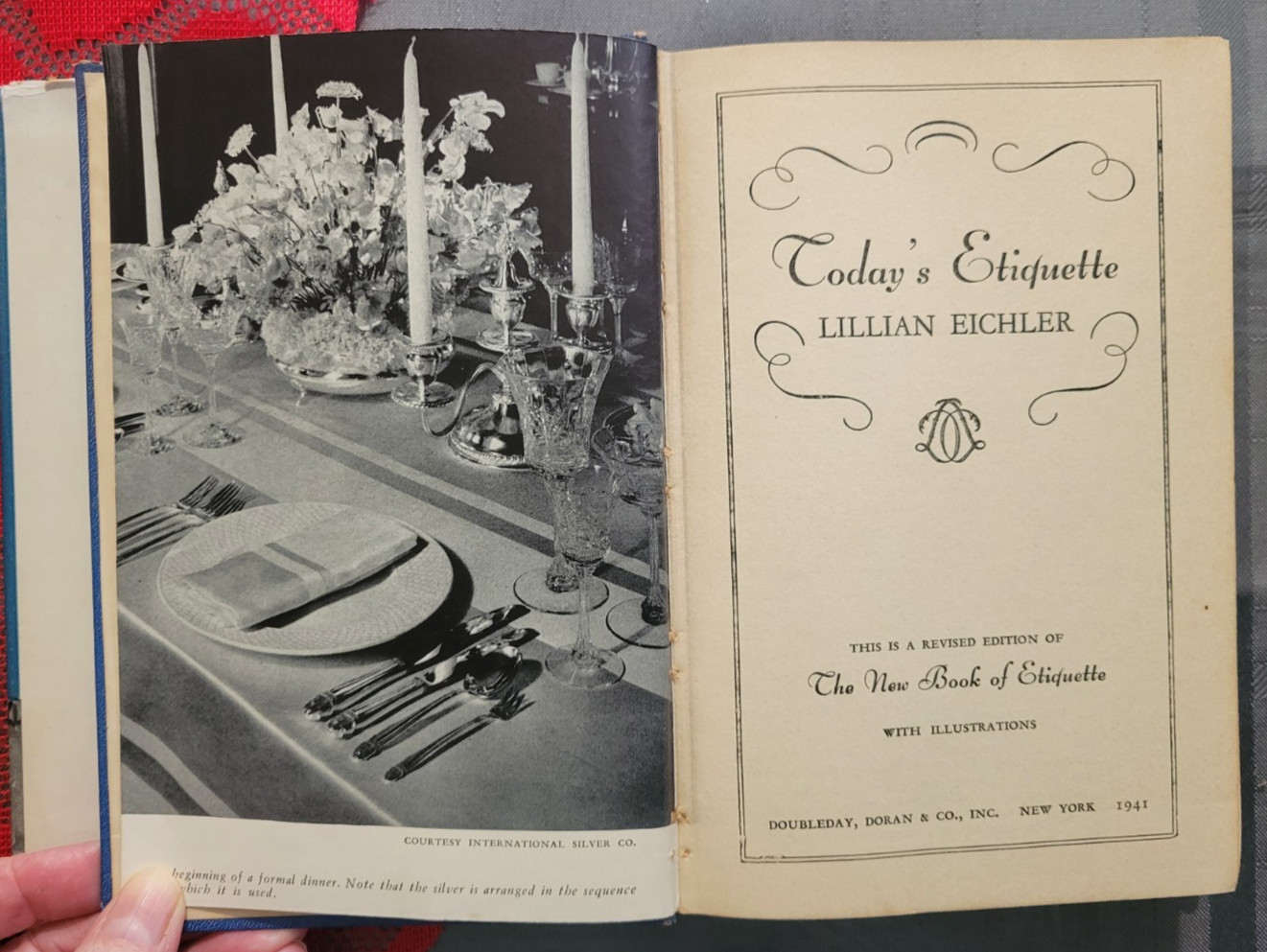 1941 TODAY’S ETIQUETTE Lillian Eichler SOCIAL RULE WEDDING DINNER DRESS CHILDREN