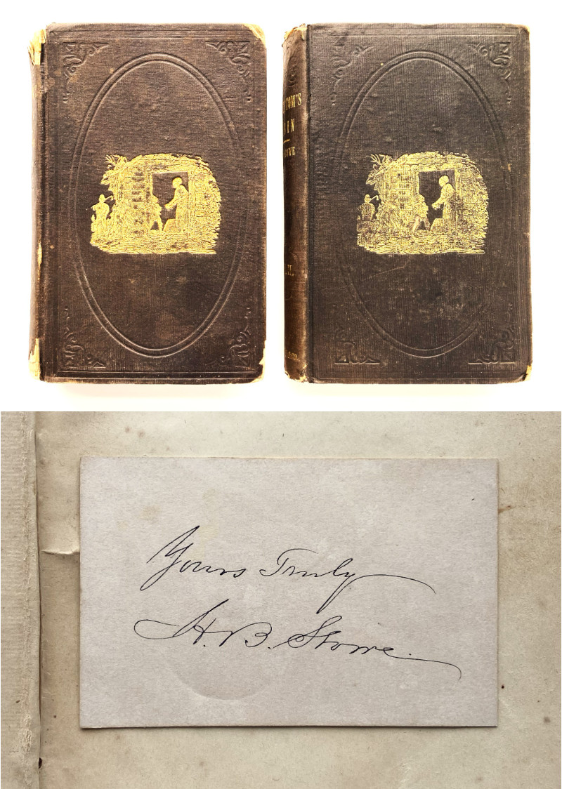 Uncle Tom’s Cabin, Harriet Beecher Stowe, Signed Card, 1852, 2 Vols. 25th Thsnd