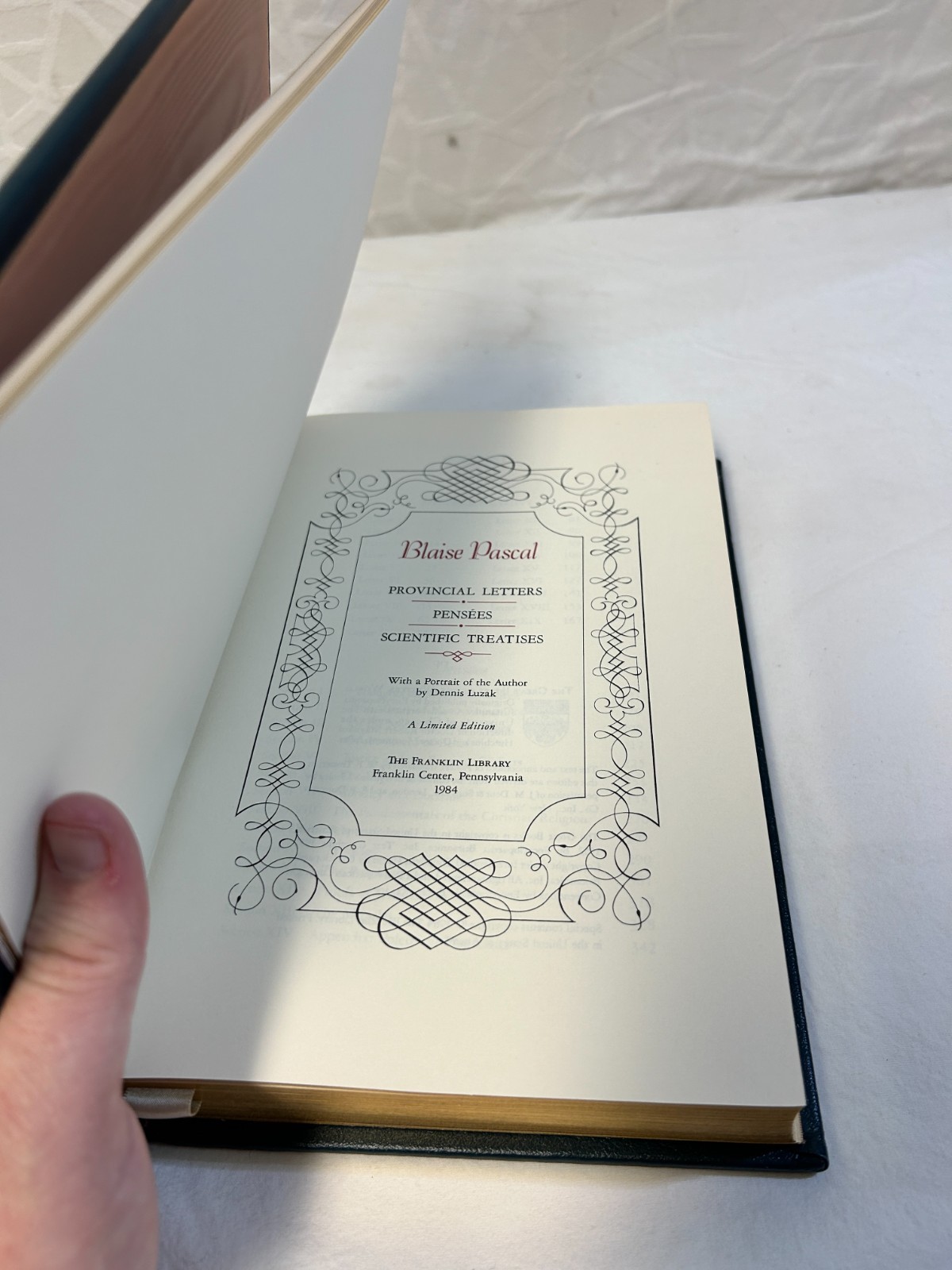 Franklin Library BLAISE PASCAL Provincial Letters, Great Books 25th Anniv Ltd Ed