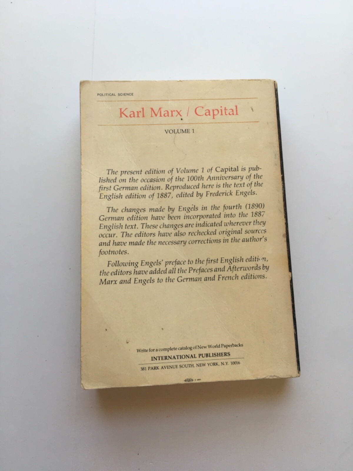 Karl Marx Capital 1977