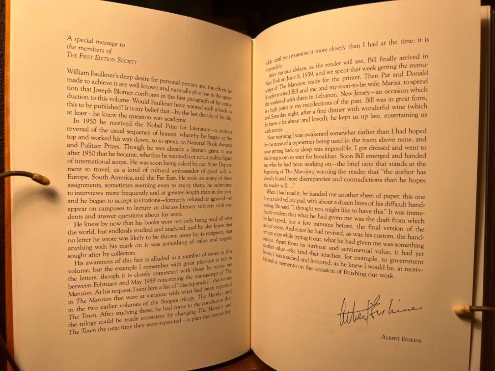 HTF Fine Leather Decorated 1976 Select Letters William Faulkner 1st Edition Gift