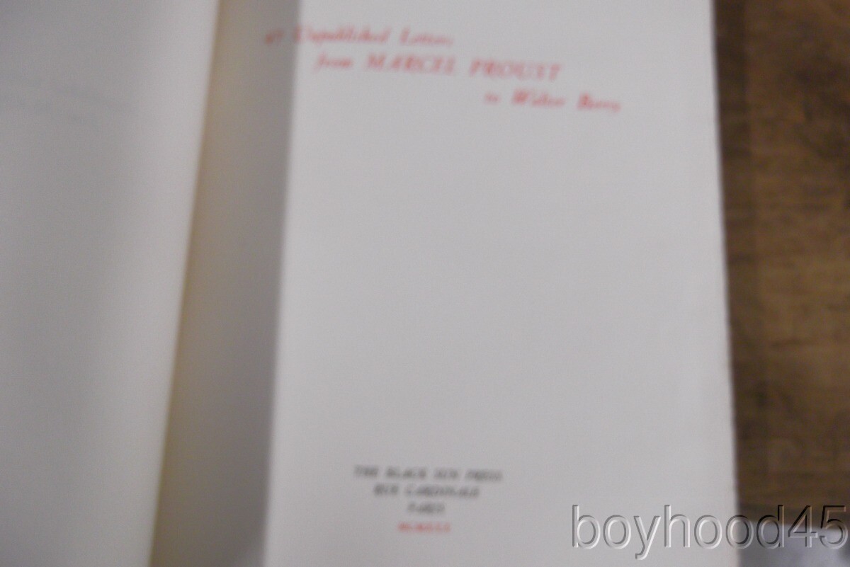 47 Unpublished Letters From Marcel Proust to Walter Berry-1930