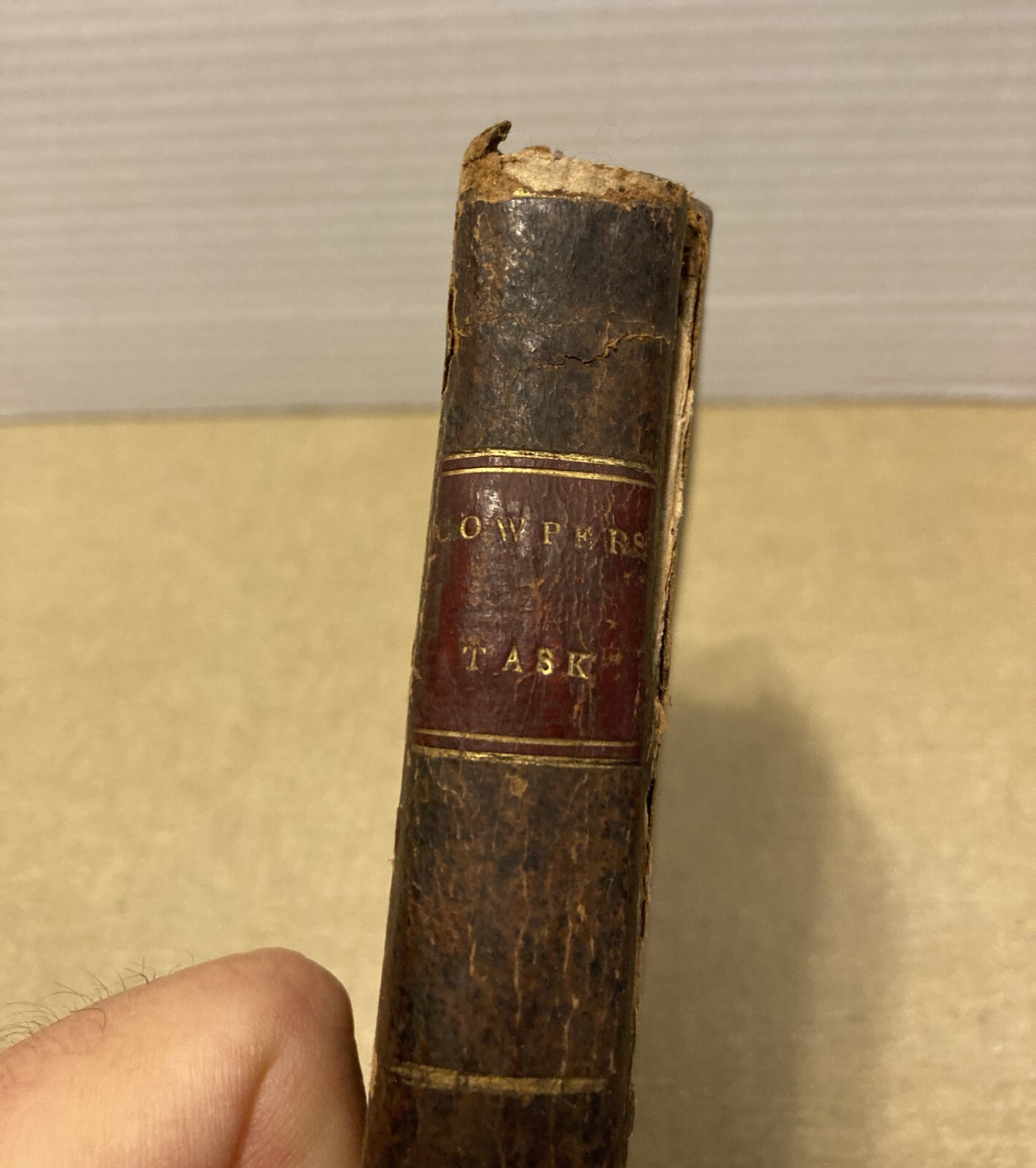 1811 Leather bound The Task a Poem in 6 Books by William Cowper Philadelphia