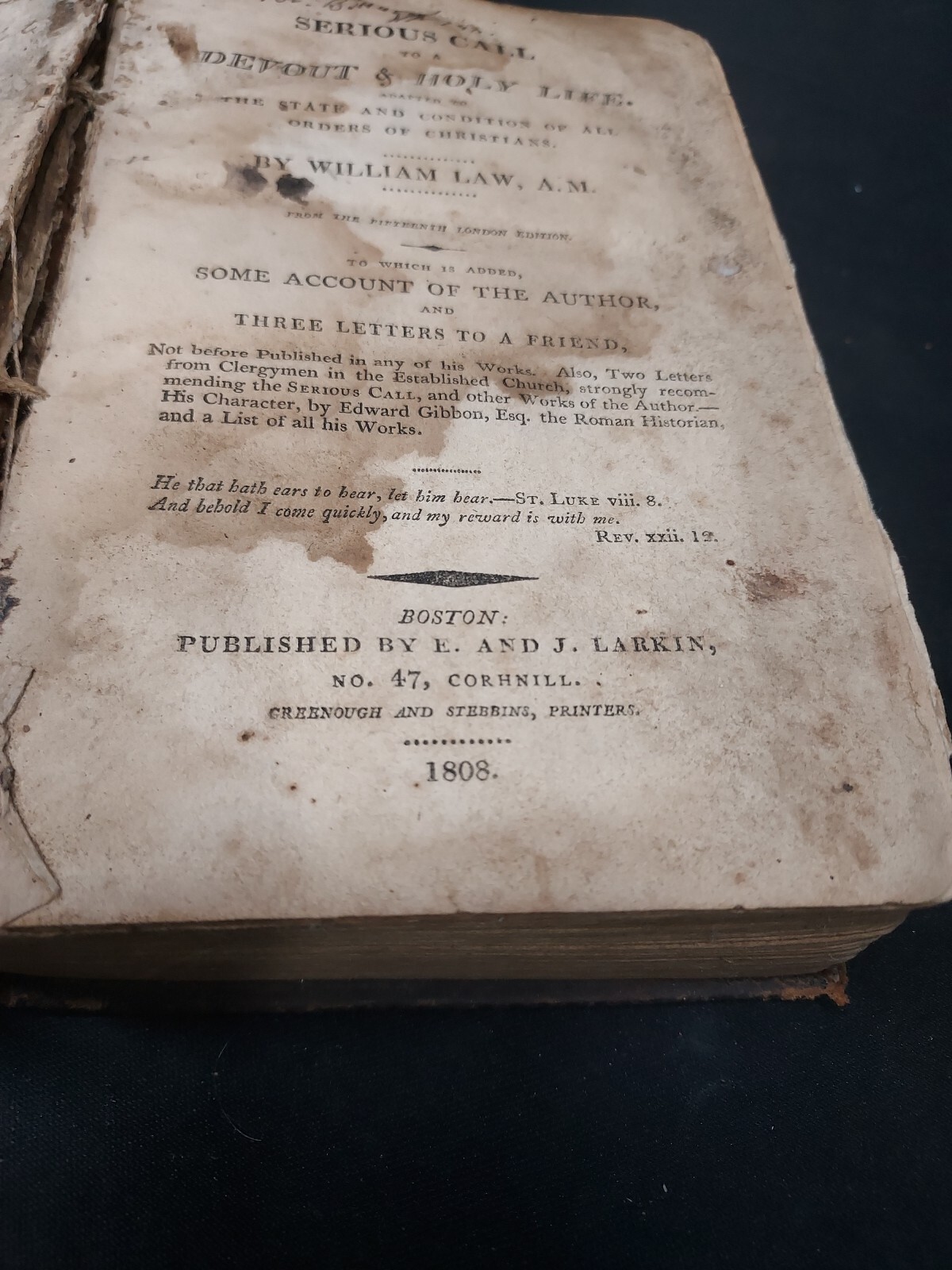 1808 A SERIOUS CALL TO A DEVOUT AND HOLY LIFE Book CHRISTIANITY, by WILLIAM LAW