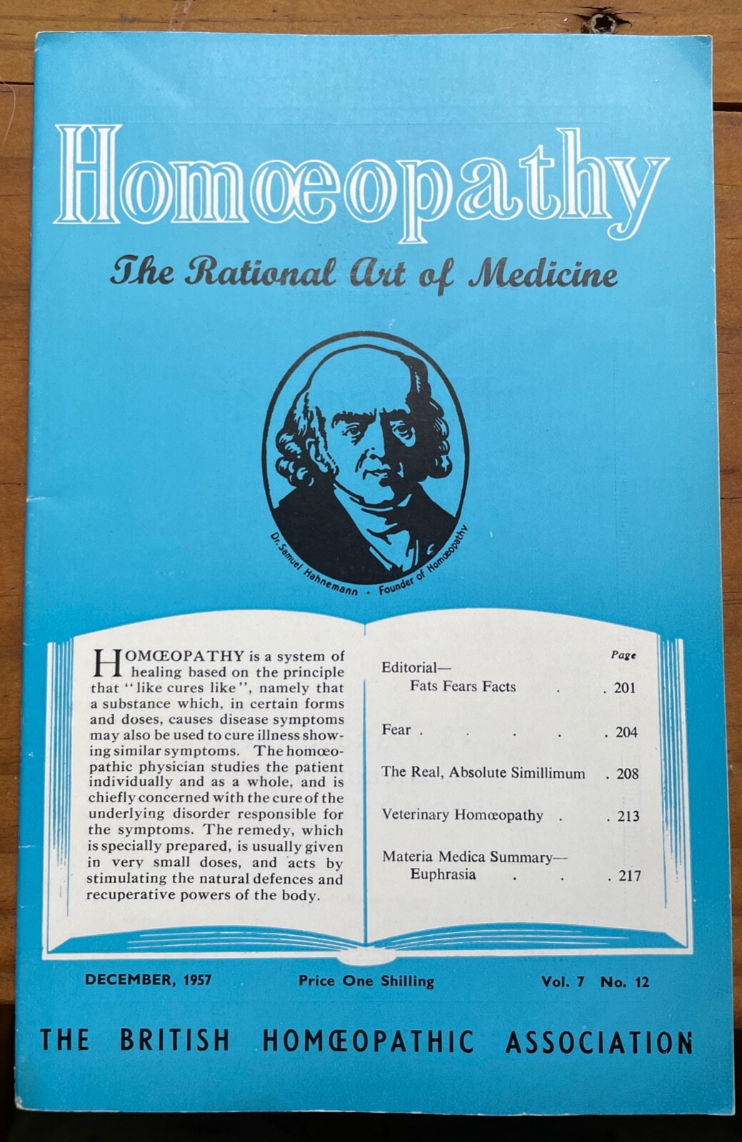 HOMOEOPATHY: BRITISH HOMOEOPATHIC ASSN – ALTERNATIVE NATURAL MEDICINE, Dec 1957