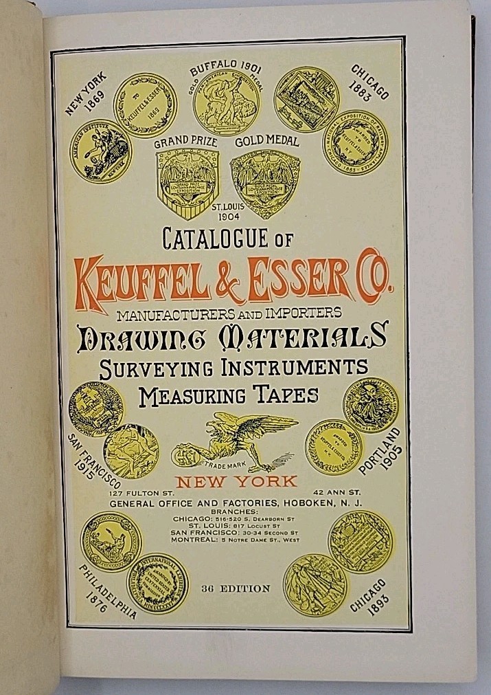 Vintage Catalogue Book Keuffel & Esser Co 36th Edition Drawing Surveying Measure
