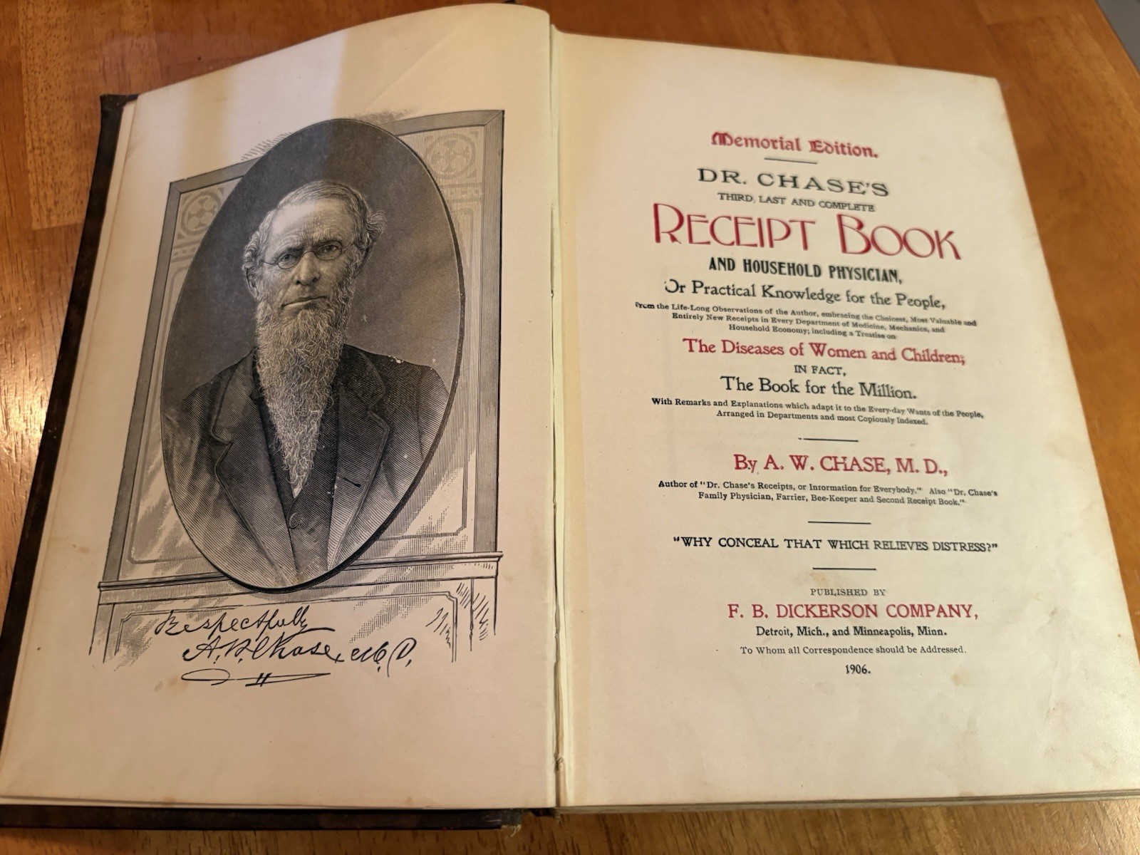 Dr. Chase’s Receipt Book 1906 – Antique