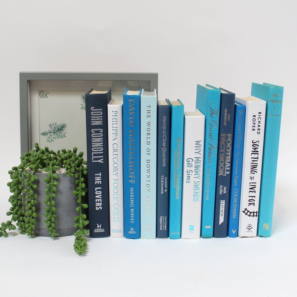 Blue & White Decorative Books by the Foot. Ocean Colours. 2 x Signed Copies.