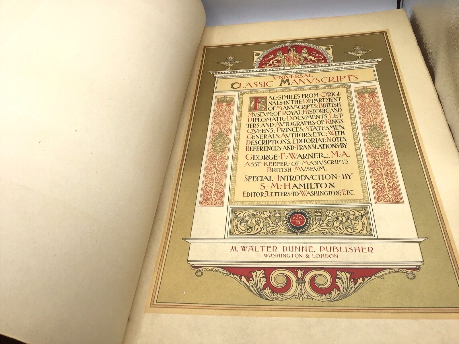 circa 1910 Universal Classic Manuscripts – M Walter Dunne Lg 17.5″ x 11.25″