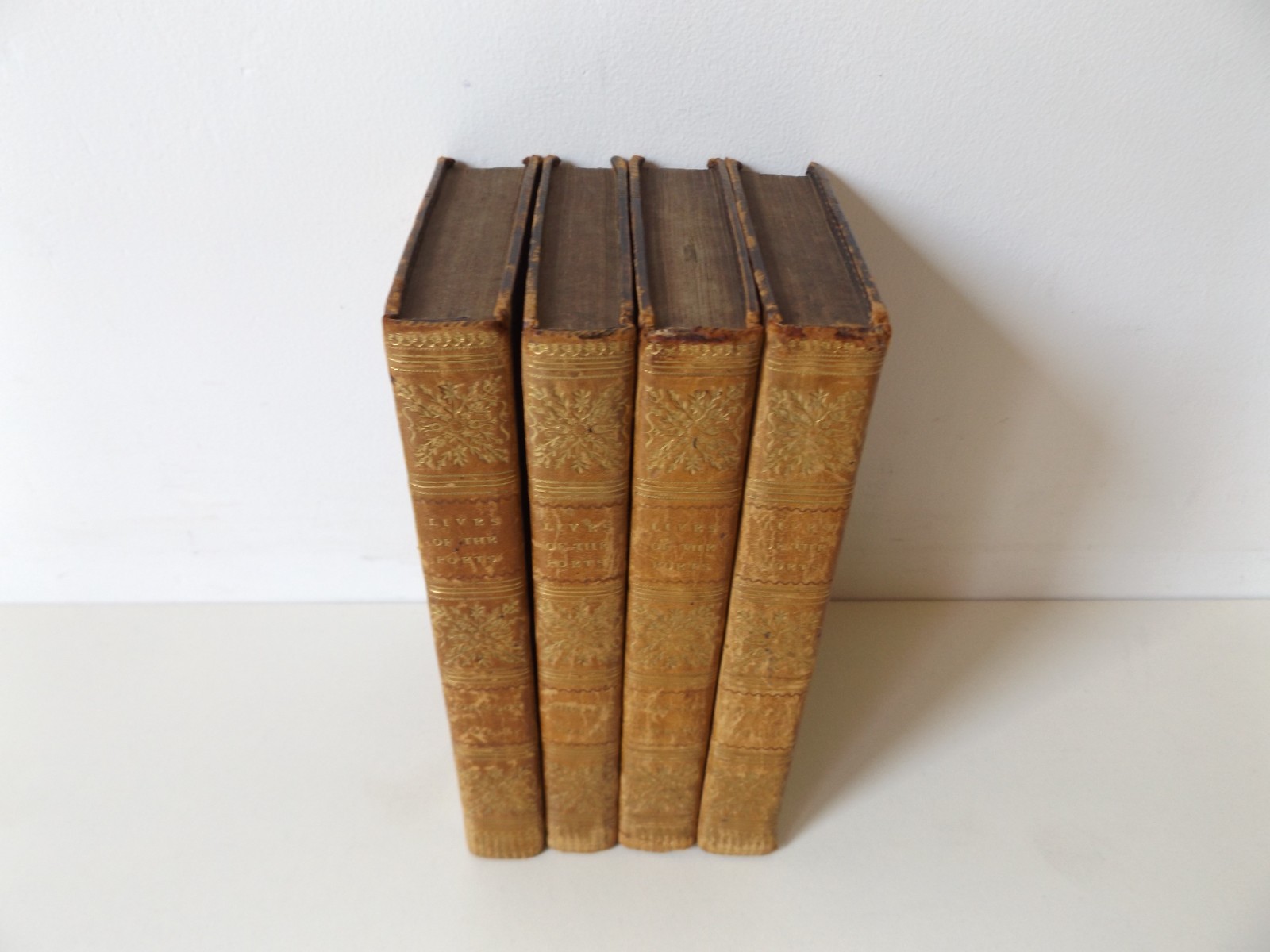 1818 JOHNSON’S LIVES of the ENGLISH POETS 4Vol. LEATHER BINDING Poetry