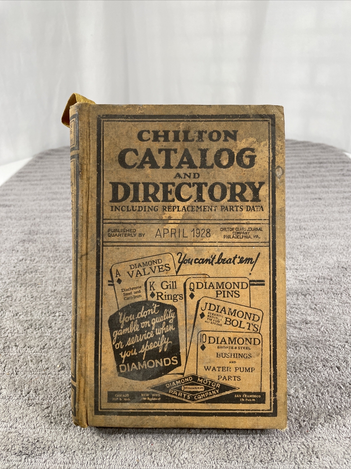 Chilton Catalog And Directory 1928 – Hardcover – Vintage Car Parts