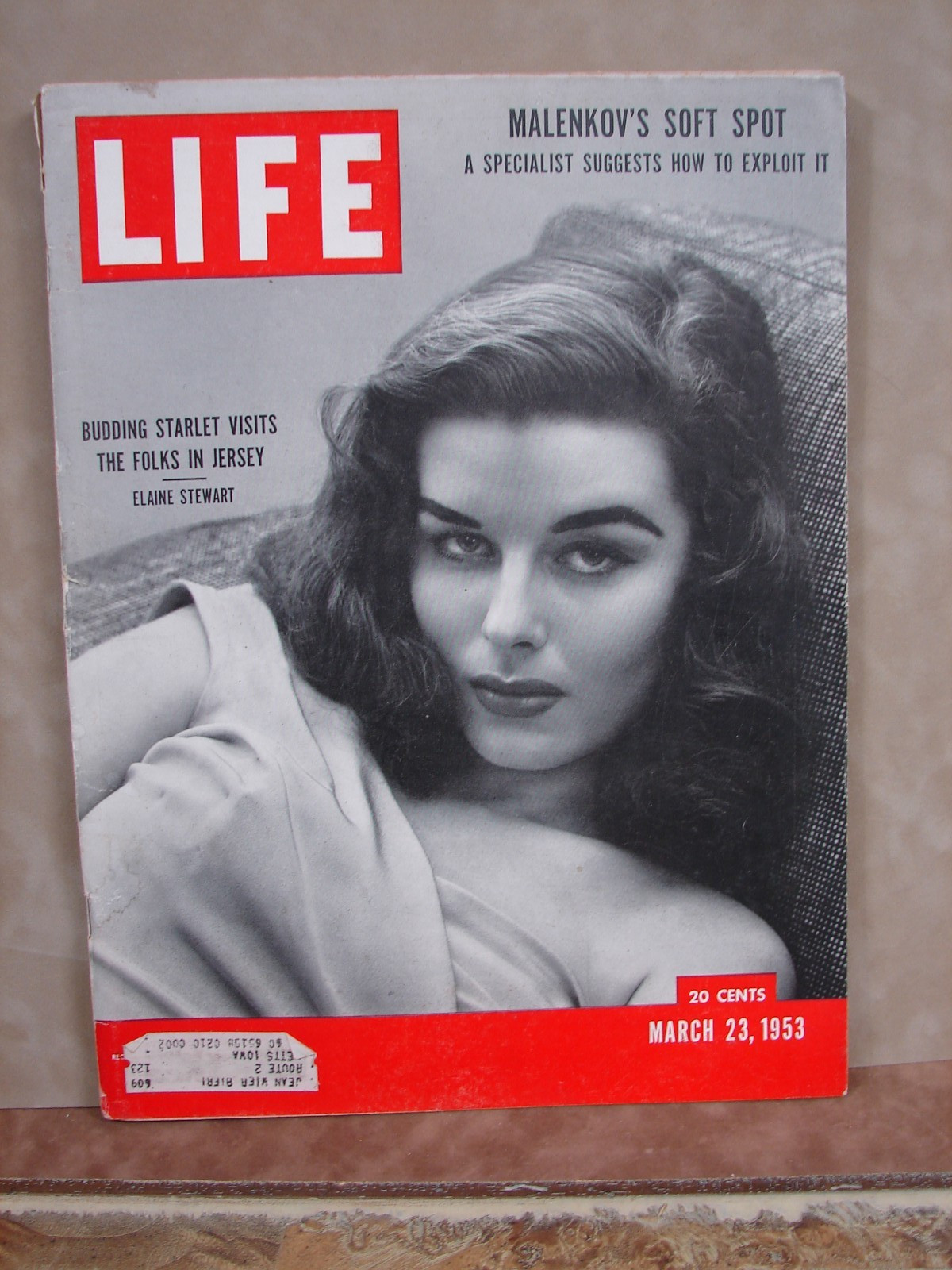 LIFE MAG. 1953 MARCH 23 ELAINE STEWART STARLET, Malenkov’s soft spot, L031