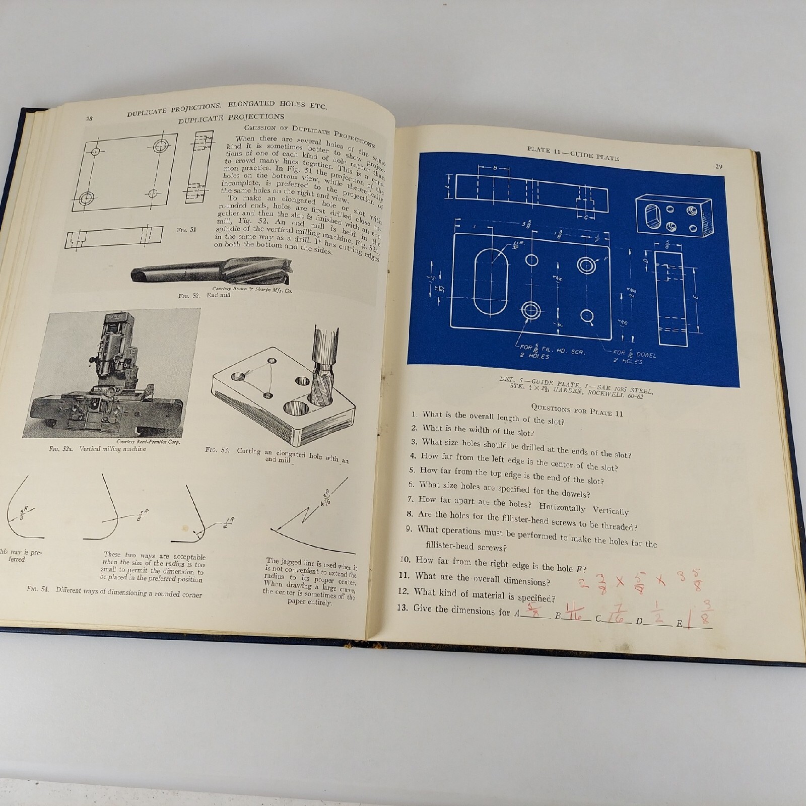 Blueprint Reading Fred Nicholson & Fred Jones 1944 D Van Nostrand Illustrated HC