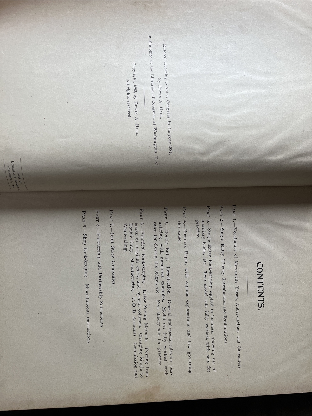 Hall’s Business Manual Revised 1893 HC Bookkeeping & Accounting Text