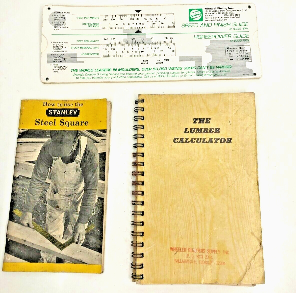 Vintage Carpentry Manuals 1967 Stanley Steel Square Lumber & Speed Finish Calc.