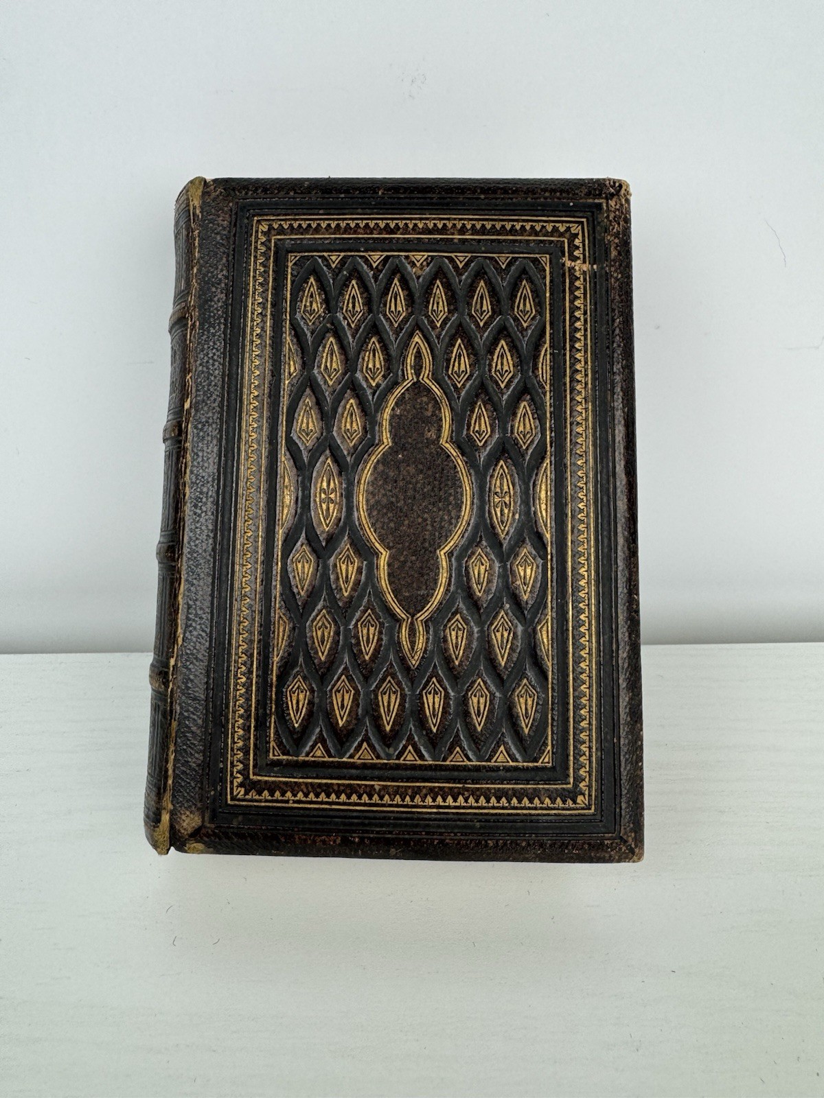 1869 Oxford Bible Antique Embossed Leather W/ Wesley Hymns Victorian Inscription