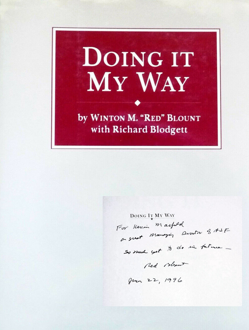 1996 Signed RED BLOUNT AUTOBIOGRAPHY US POSTMASTER GENERAL Post Office Alabama