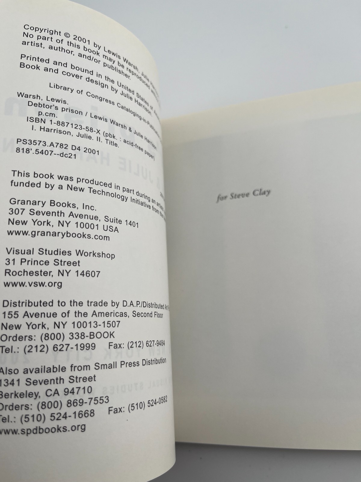 LEWIS WARSH ~ SIGNED ~ Debtor’s Prison, 1st Granary, Julie Harrison art poetry