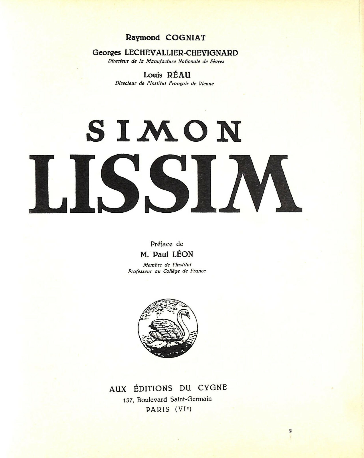 „Simon Lissim“ 1933