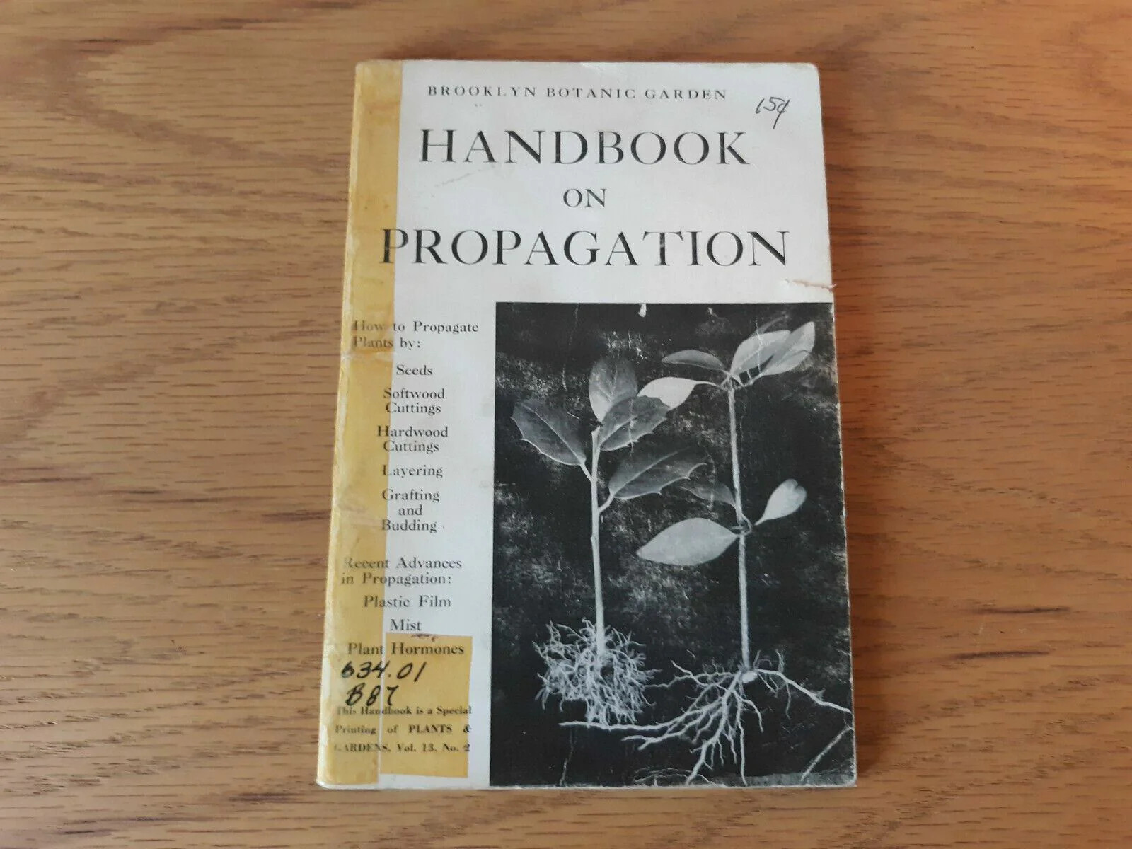 Handbook On Propagation 1957 Brooklyn Botanic Garden Paperback