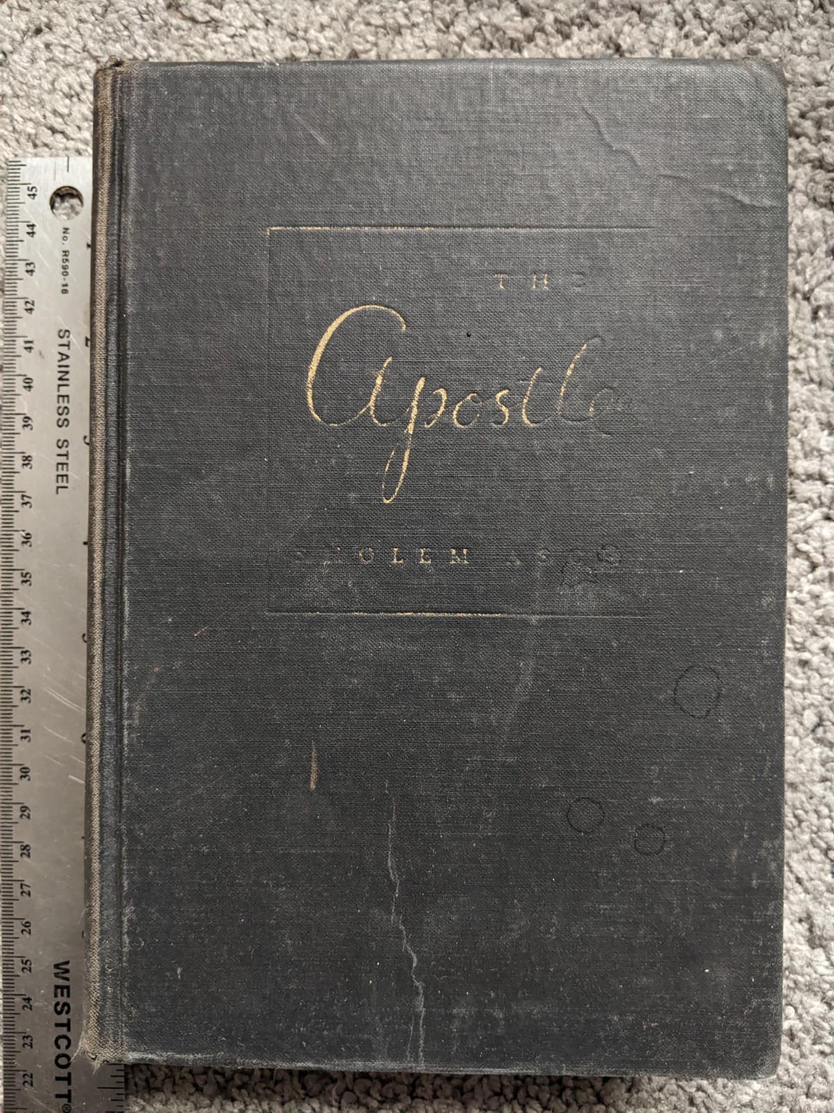 ANTIQUE 1943 SOLEM ASCH THE APOSTLE BOOK SIGNED RELIGIOUS HARDCOVER 3RD EDITION