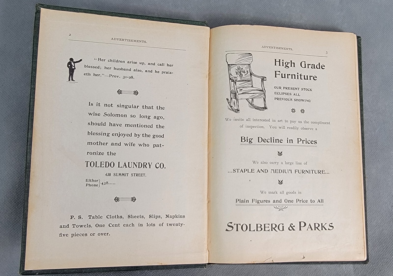 1899 ST. PAUL’S M.E. METHODIST EPISCOPAL CHURCH Hardcover DIRECTORY & COOKBOOK