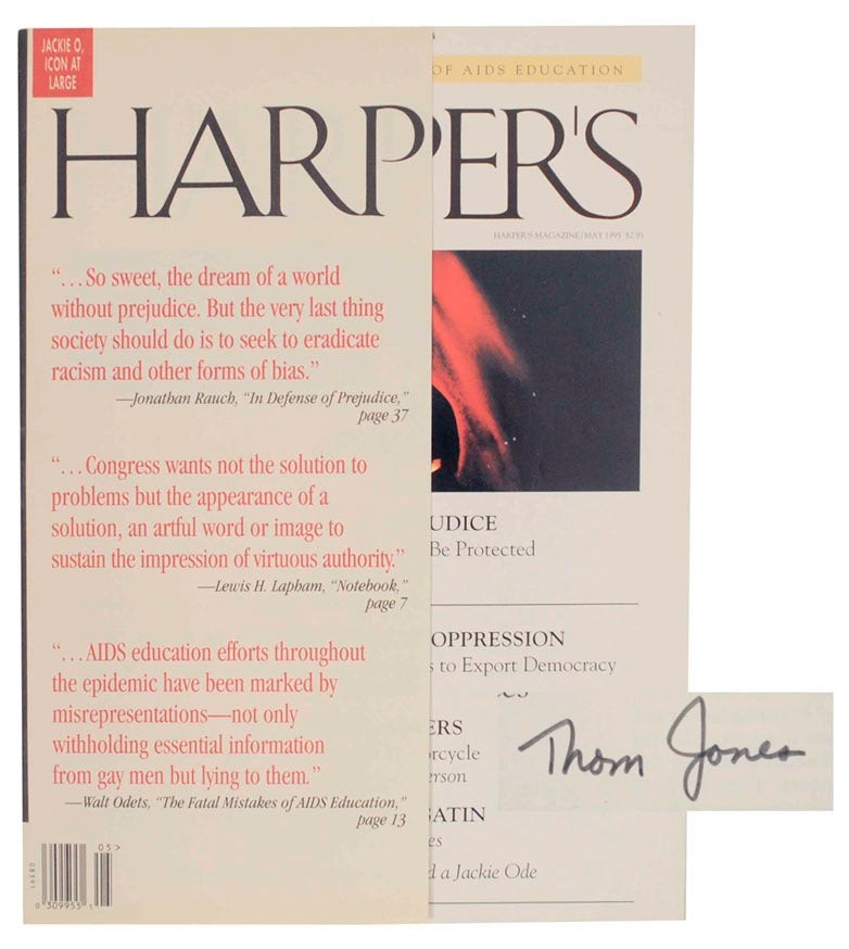 Thom JONES / NIGHTS IN WHITE SATIN IN HARPER’S MAGAZINE MAY 1995 Signed #151772