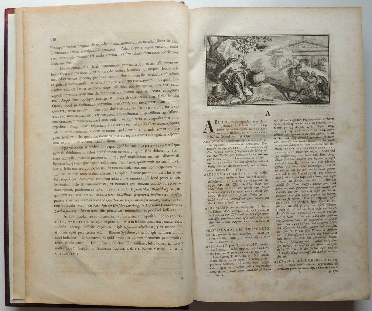 1758 GERMAN DICTIONARY Glossarivm Germanicvm LATIN Christiani Gottlob Haltaus