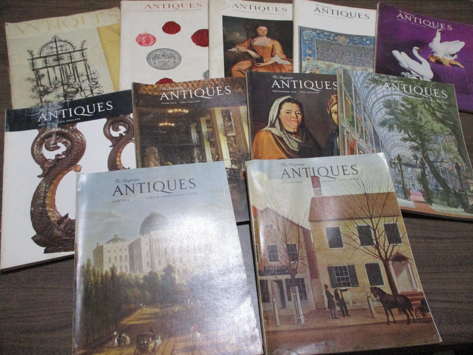 Antiques Magazine Lot 11 Issues 1956 1968 1972 1973 1974, GREAT VINTAGE LOT