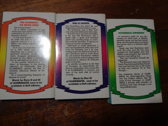 ILLUMINATUS Trilogy Robert Anton Wilson: Shea stated First print DELL vguc PBO’s