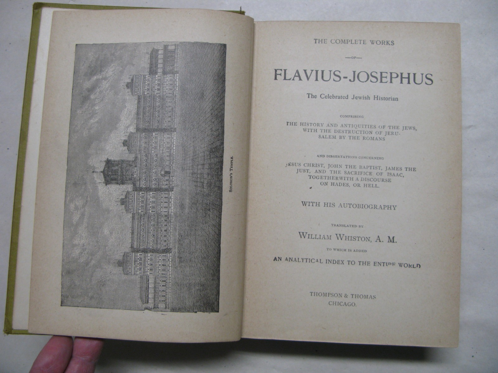 Josephus‘ Complete Works, Thompson & Thomas, 1900’s, William Whiston, trans