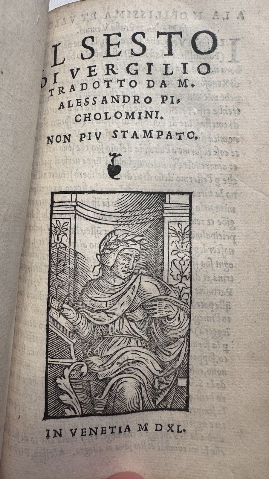 1540 POST-INCUNABLE – Eneide di Vergilio (Aeneid of Virgil) FINE LEATHER Venice