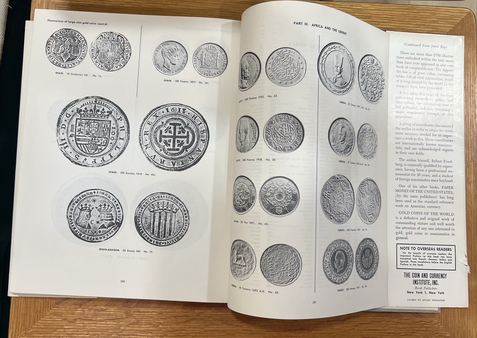 VINTAGE 1958 GOLD COINS OF THE WORLD BY ROBERT FRIEDBERG 600 A.D to 1958 1st ed