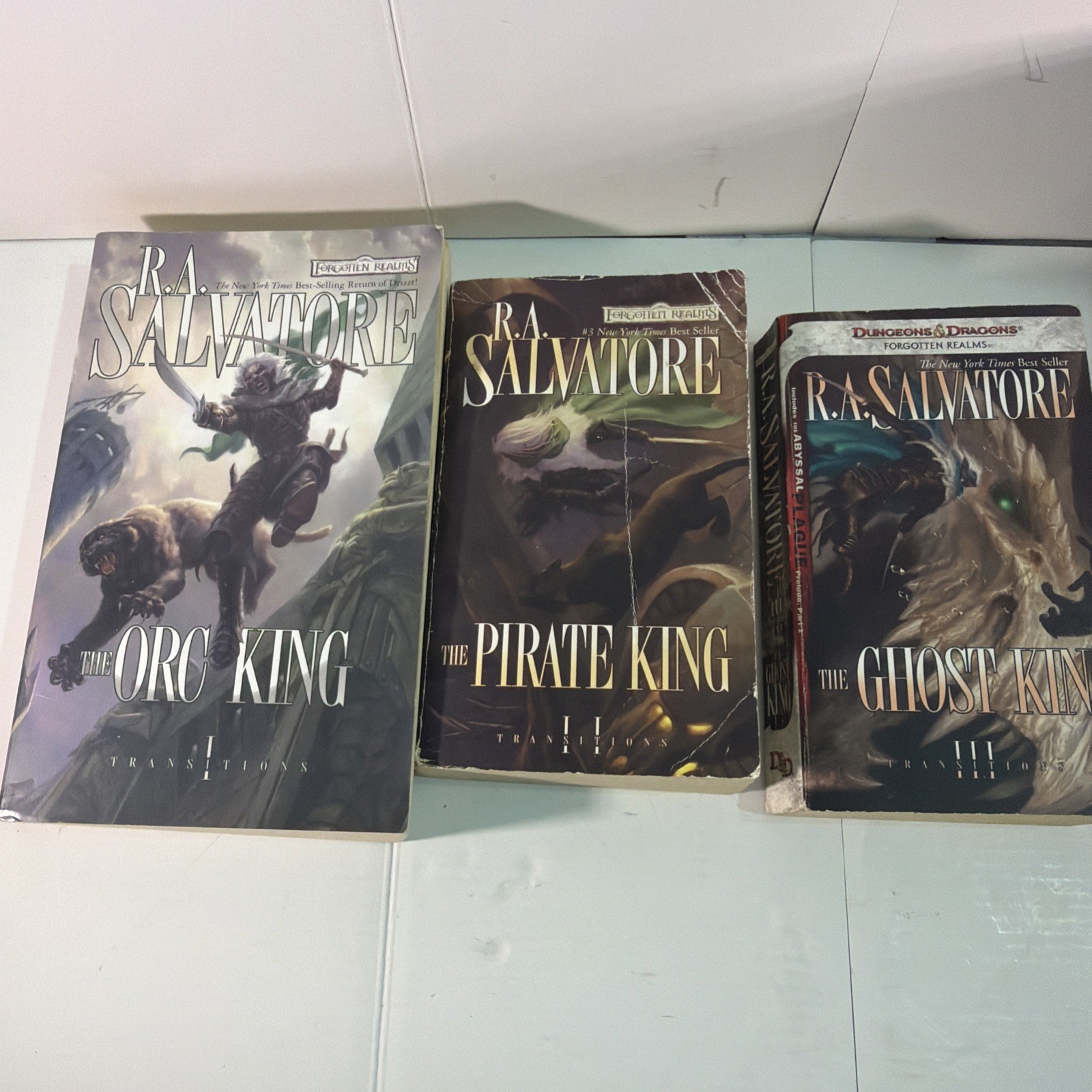 RA Salvatore Transitions Trilogy Lot Of 3 Books Orc Pirate Ghost King
