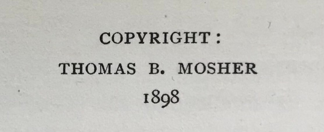 [Pre-Raphaelites] The Germ: Thoughts Towards Nature Thomas B. Mosher 1898