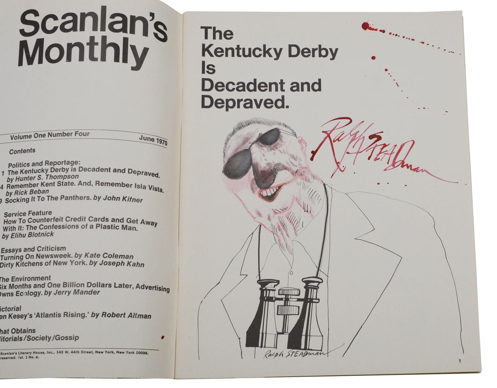Scanlan’s Monthly Complete 1-8 ~ SIGNED by RALPH STEADMAN Gonzo Hunter Thompson