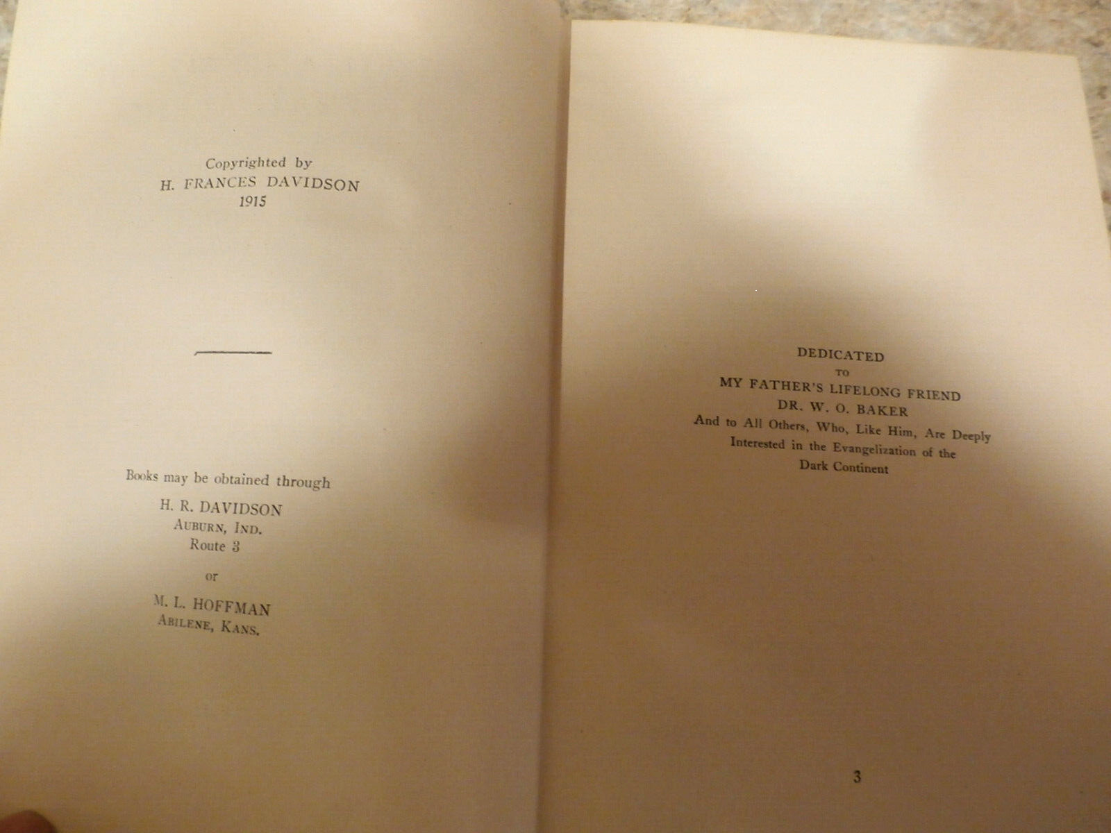 1915 BOOK-SOUTH AND SOUTH CENTRAL AFRICA BY DAVIDSON–SIGNED AUTHOR/INSCRIPTION