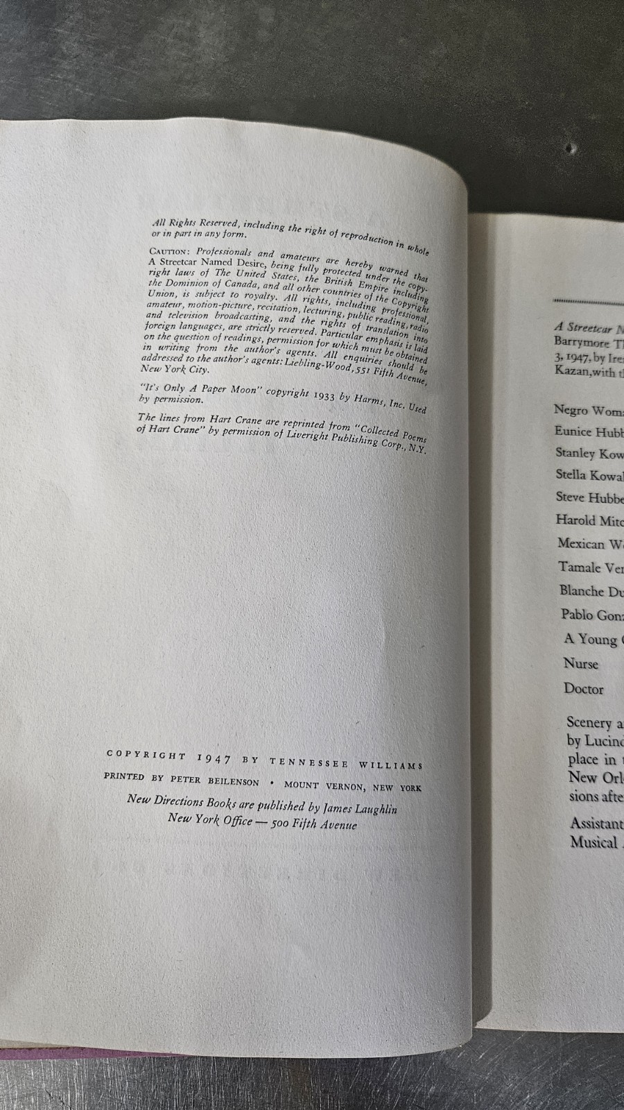 Tennessee Williams, A Streetcar Named Desire, 1st Edition, 1947