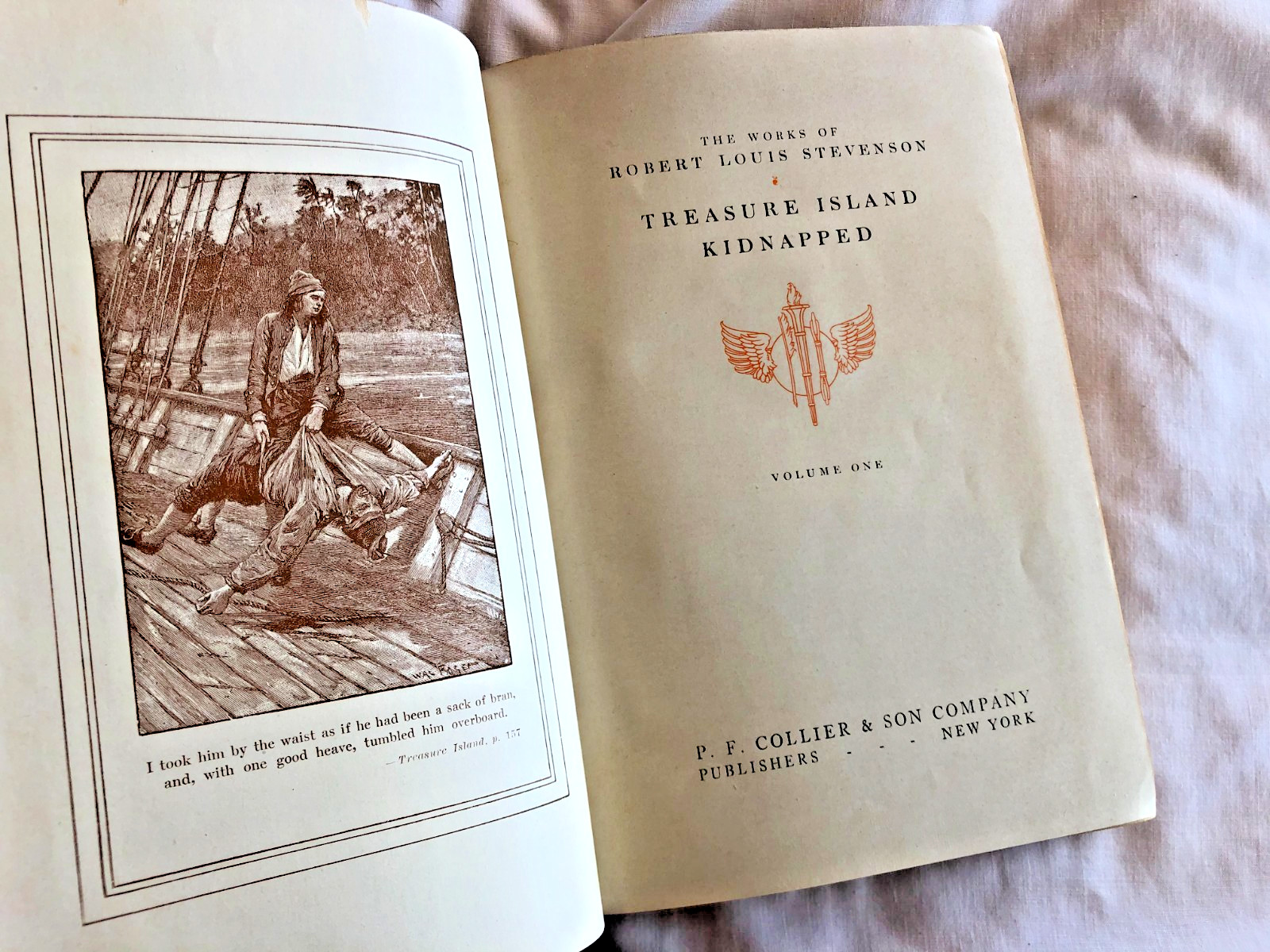 TREASURE ISLAND/KIDNAPPED by ROBERT LOUIS STEVENSON 1912 ED ILLUS. HB