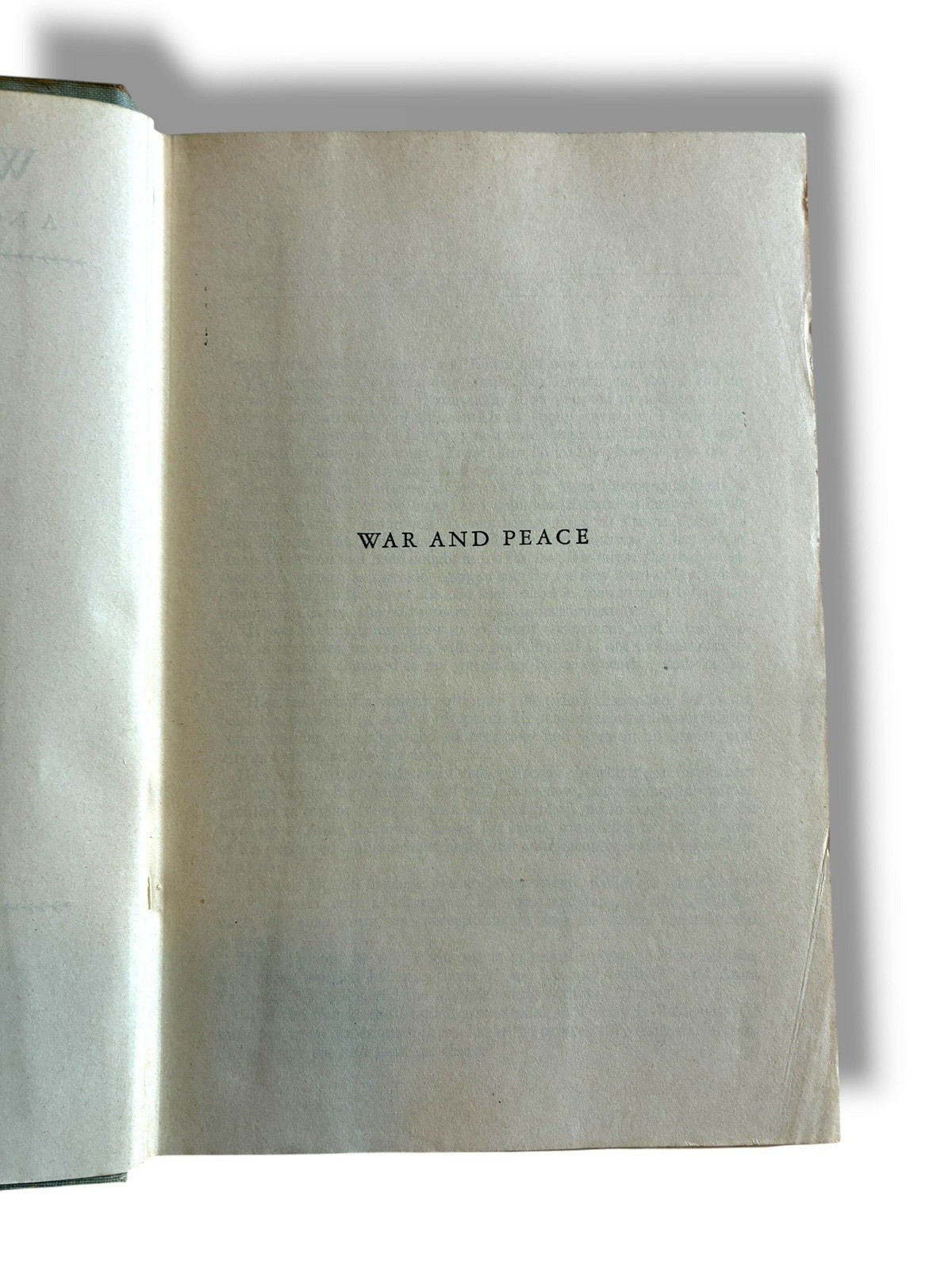 War and Peace by Leo Tolstoy – 1940s Modern Library Edition Hardcover Novel