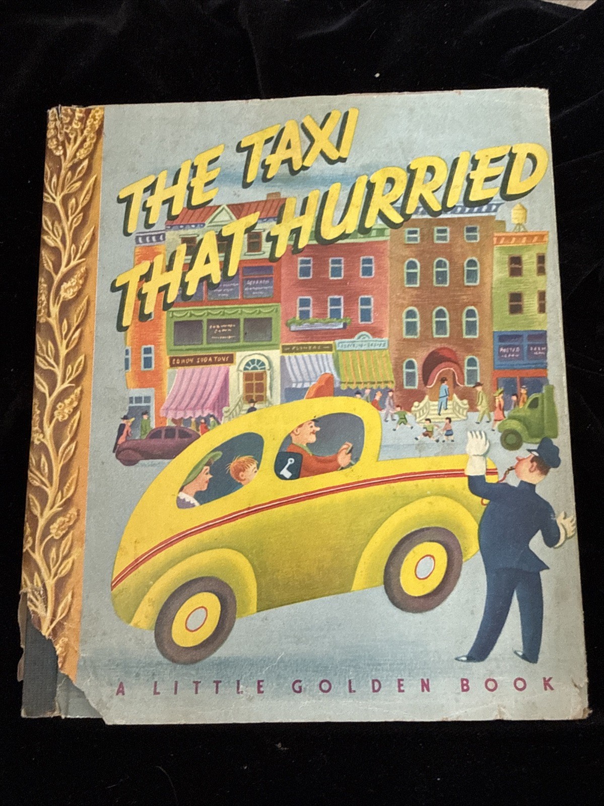 LITTLE GOLDEN BOOK The Taxi That Hurried dust jacket blue spine 2nd Printing