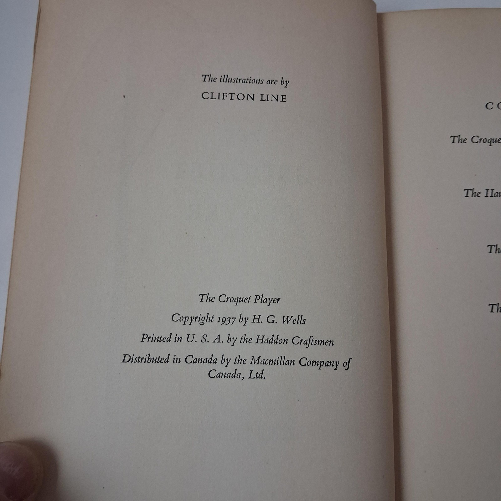 Vintage 1937 The Croquet Player H.G. Wells First American Edition HC Book