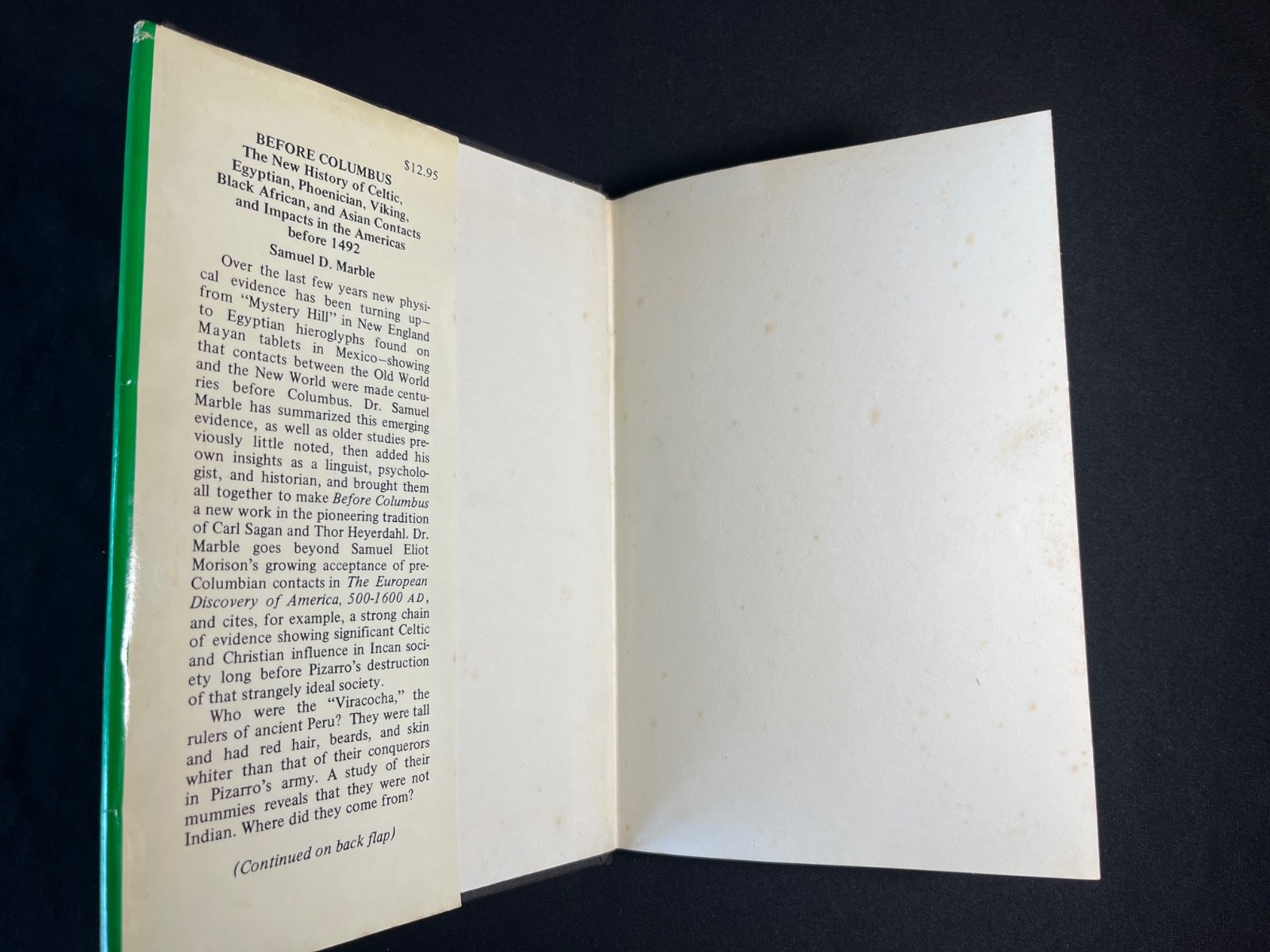 Dr. Samuel D Marble Before Columbus The New History A.S. Barnes Illustr HC 1980
